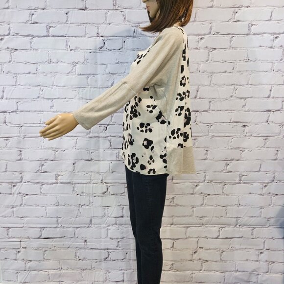 Designer! - REBECCA TAYLOR, 100% silk long sleeve animal print t-shirt - Picture 6 of 11